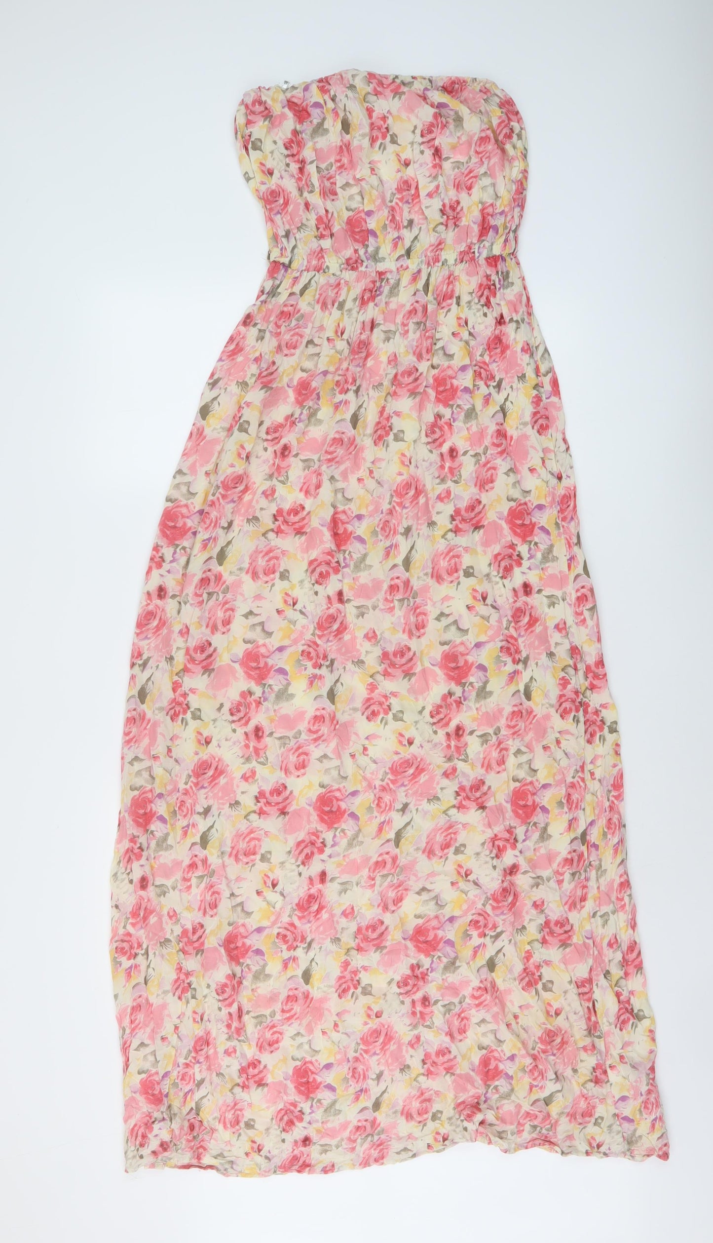 New Look Womens Multicoloured Floral Viscose A-Line Size 10 Square Neck Pullover