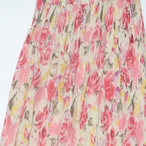 New Look Womens Multicoloured Floral Viscose A-Line Size 10 Square Neck Pullover