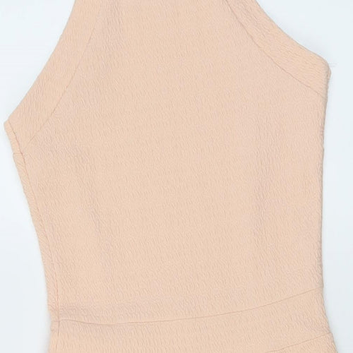 Prague Womens Pink Polyester A-Line Size 8 Round Neck Pullover