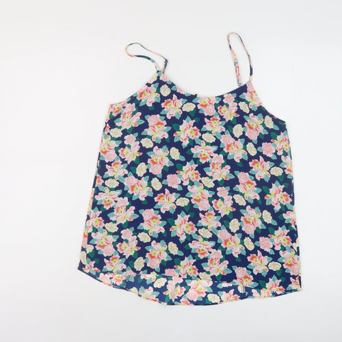 Oasis Womens Multicoloured Floral Polyester Basic Tank Size 8 Round Neck