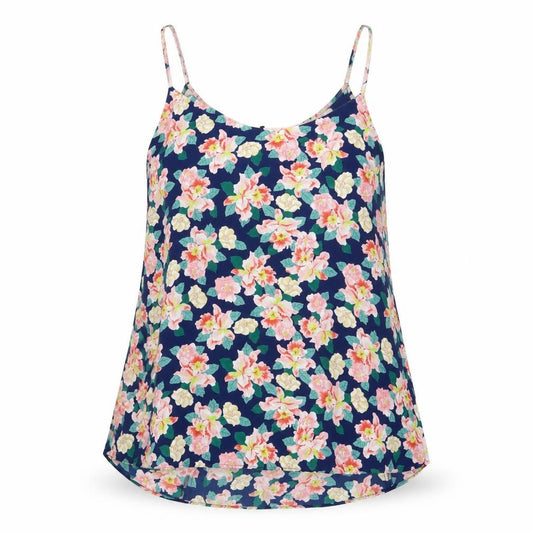 Front view of Oasis women’s multicoloured floral polyester basic tank, size UK 8, round neck
