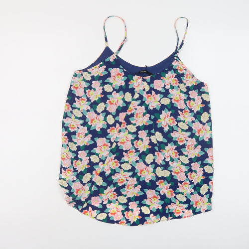 Oasis Womens Multicoloured Floral Polyester Basic Tank Size 8 Round Neck