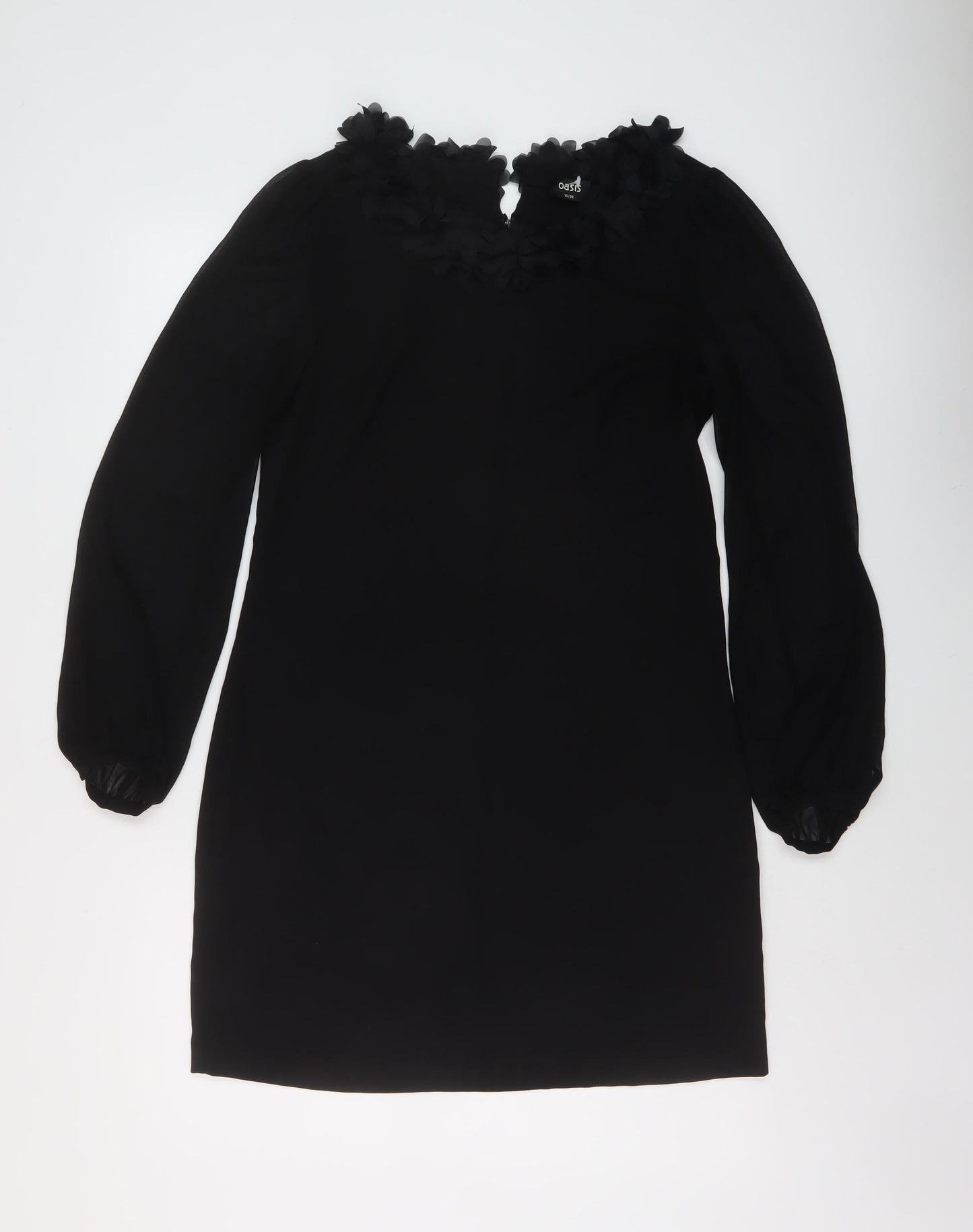 Osis Womens Black Polyester A-Line Size 10 Round Neck Zip