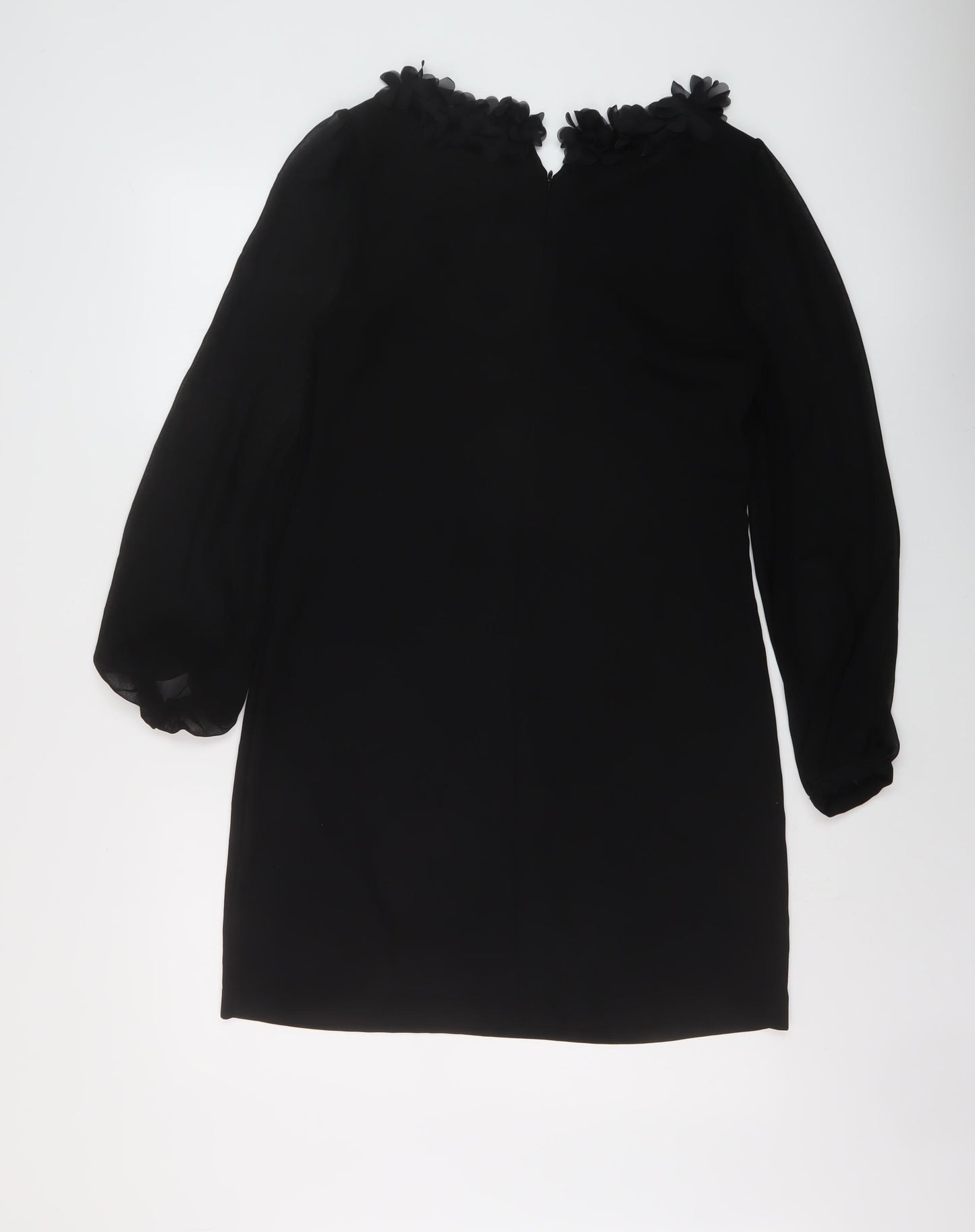 Osis Womens Black Polyester A-Line Size 10 Round Neck Zip