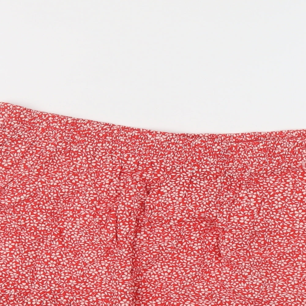 New Look Womens Red Geometric Viscose Skater Skirt Size 16