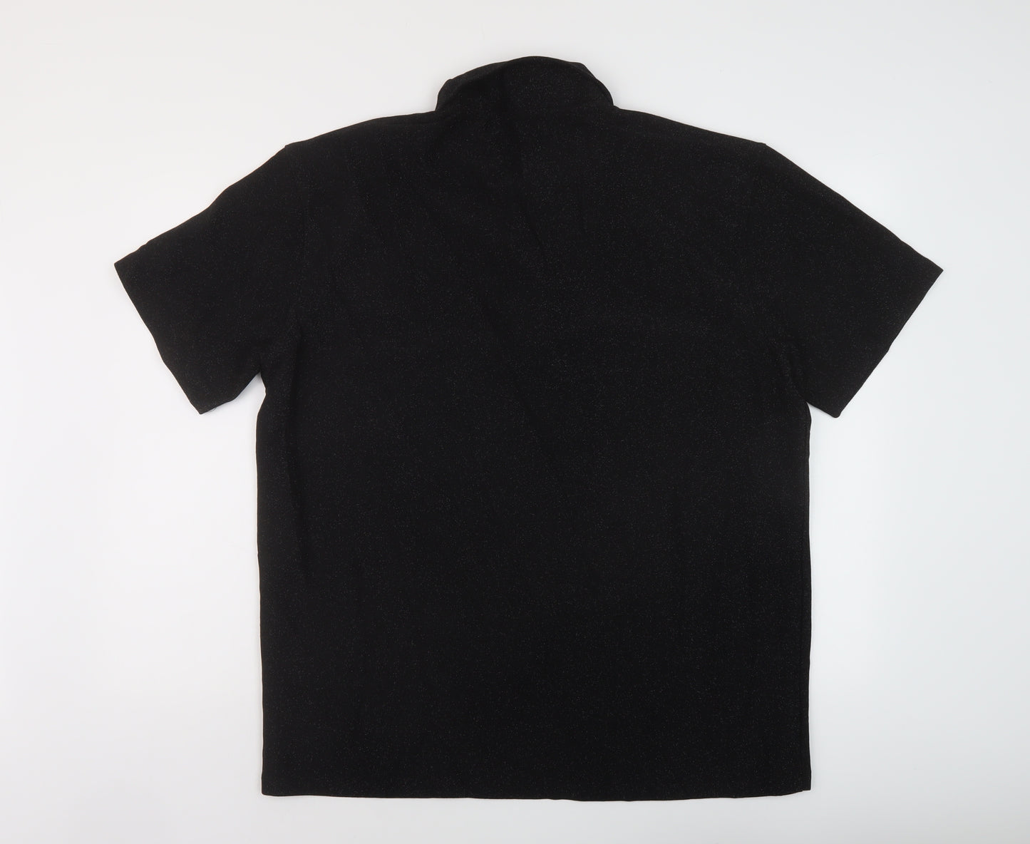 Topman Mens Black Polyester Polo Size L Collared Zip