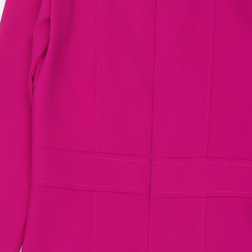 Kate Cooper Womens Pink Polyester Sheath Size 8 Mock Neck Zip