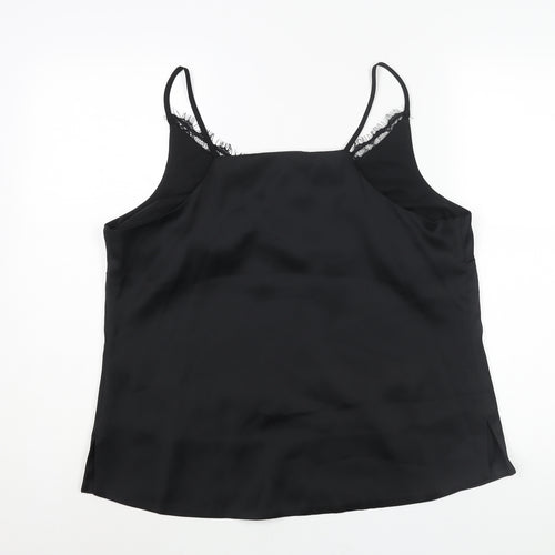 Autograph Womens Black Polyester Camisole Blouse Size 16 V-Neck - Lace Trim