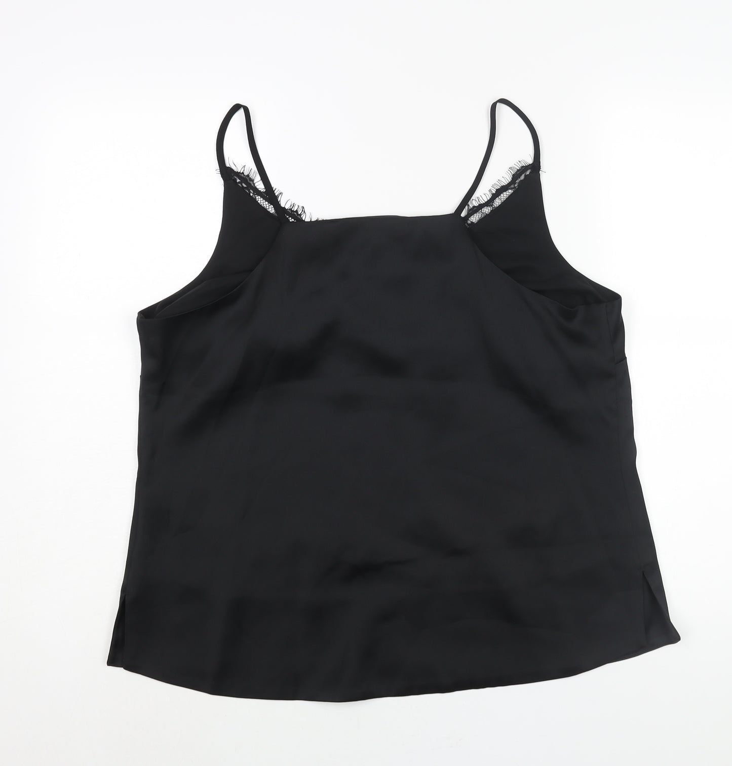 Autograph Womens Black Polyester Camisole Blouse Size 16 V-Neck - Lace Trim