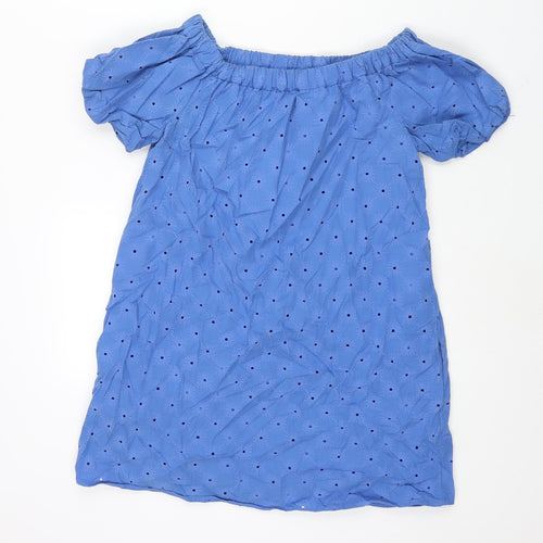 Zara Womens Blue Polyester Mini Size M Boat Neck Pullover