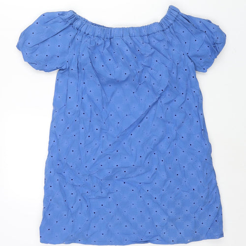 Zara Womens Blue Polyester Mini Size M Boat Neck Pullover