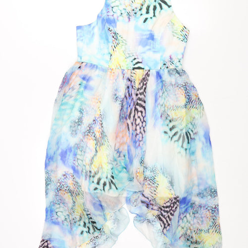 Forever New Womens Multicoloured Geometric Polyester Fit & Flare Size 8 Round Neck Zip