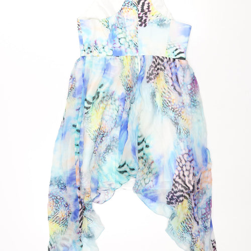 Forever New Womens Multicoloured Geometric Polyester Fit & Flare Size 8 Round Neck Zip