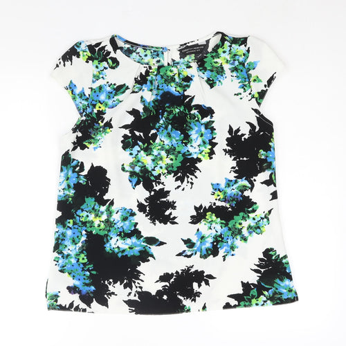 Dorothy Perkins Womens Multicoloured Geometric Polyester Basic Blouse Size 14 Round Neck