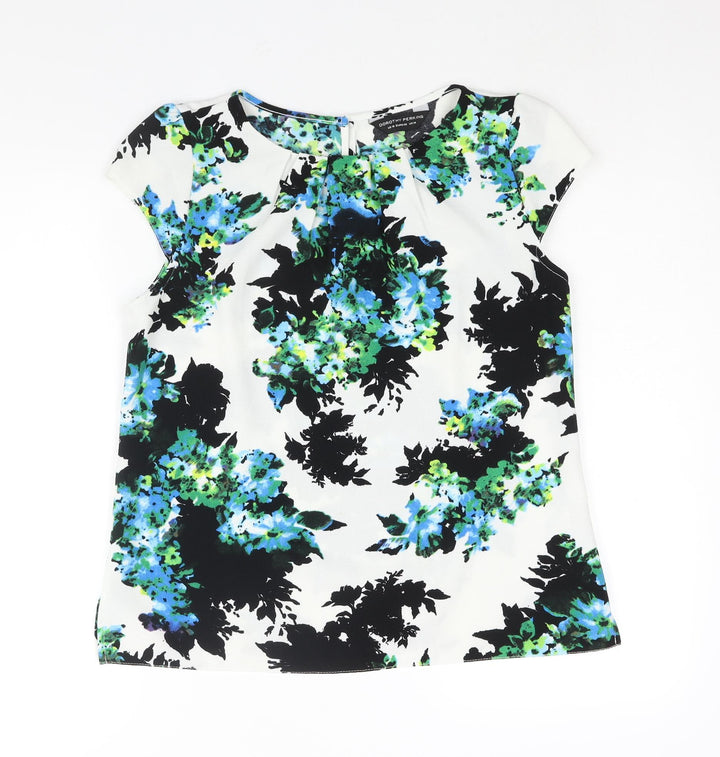 Dorothy Perkins Womens Multicoloured Geometric Polyester Basic Blouse Size 14 Round Neck