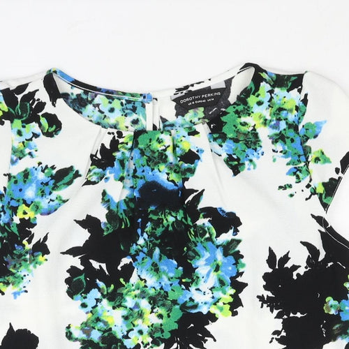 Dorothy Perkins Womens Multicoloured Geometric Polyester Basic Blouse Size 14 Round Neck