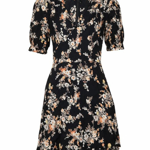 Miss Selfridge Womens Multicoloured Fair Isle Viscose A-Line Size 4 V-Neck Zip - Belted