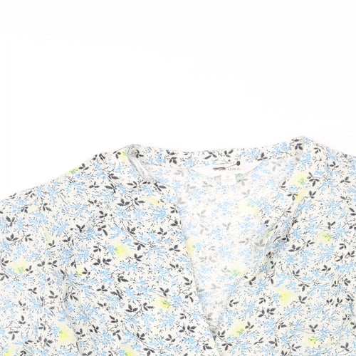 Per Una Womens Multicoloured Floral Cotton Basic Blouse Size 8 V-Neck