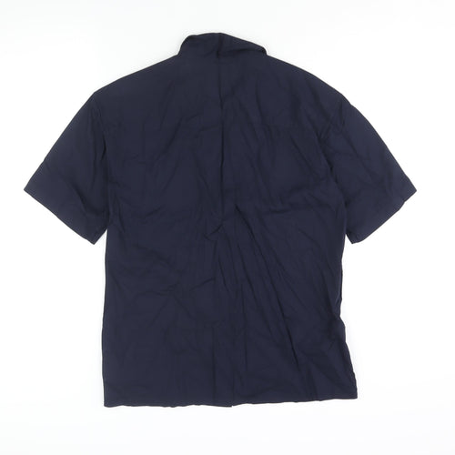 Uniqlo Mens Blue Cotton Button-Up Size S Collared Button