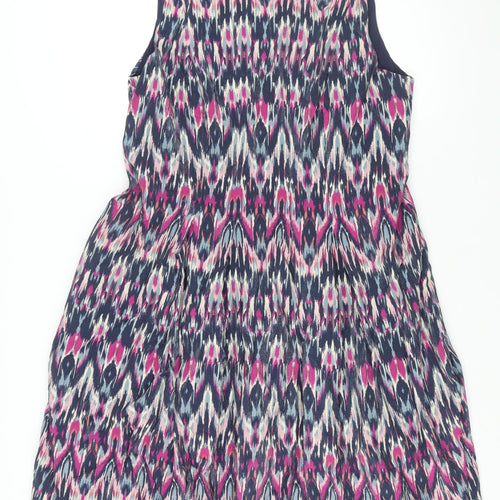 Monsaoon Womens Multicoloured Geometric Viscose Shift Size 20 Round Neck Zip