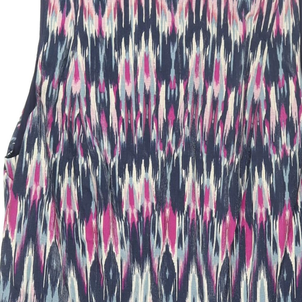 Monsaoon Womens Multicoloured Geometric Viscose Shift Size 20 Round Neck Zip
