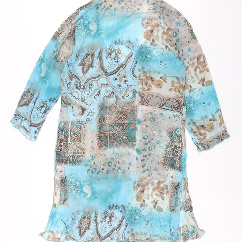 Per Una Womens Blue Geometric Polyester Cover Up Size S - Semi Sheer