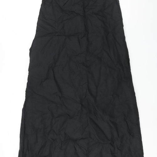 The Leaf Closet Womens Black Polyester Shift Size S V-Neck Button