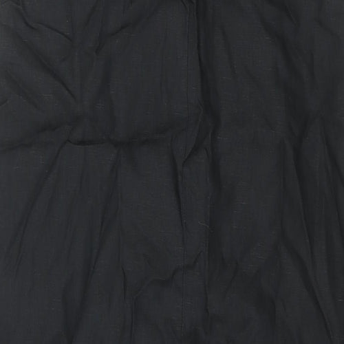 The Leaf Closet Womens Black Polyester Shift Size S V-Neck Button