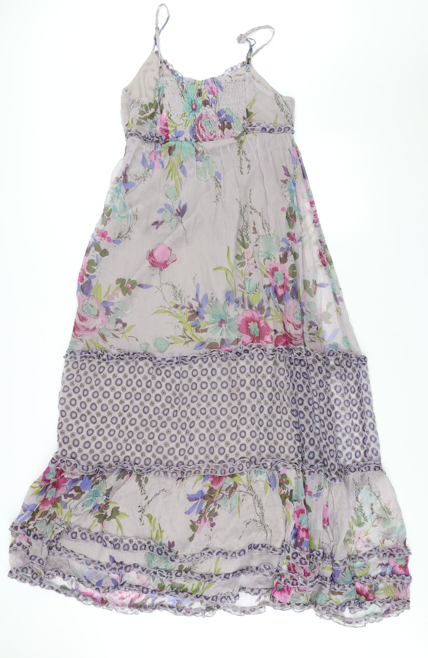 Derby Womens Multicoloured Geometric Viscose Maxi Size S Scoop Neck Zip - Frill Sequin