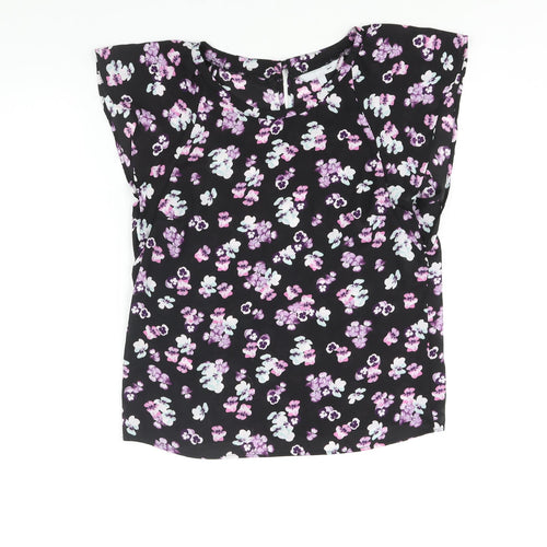 Red Herring Womens Multicoloured Floral Polyester Basic Blouse Size 10 Round Neck