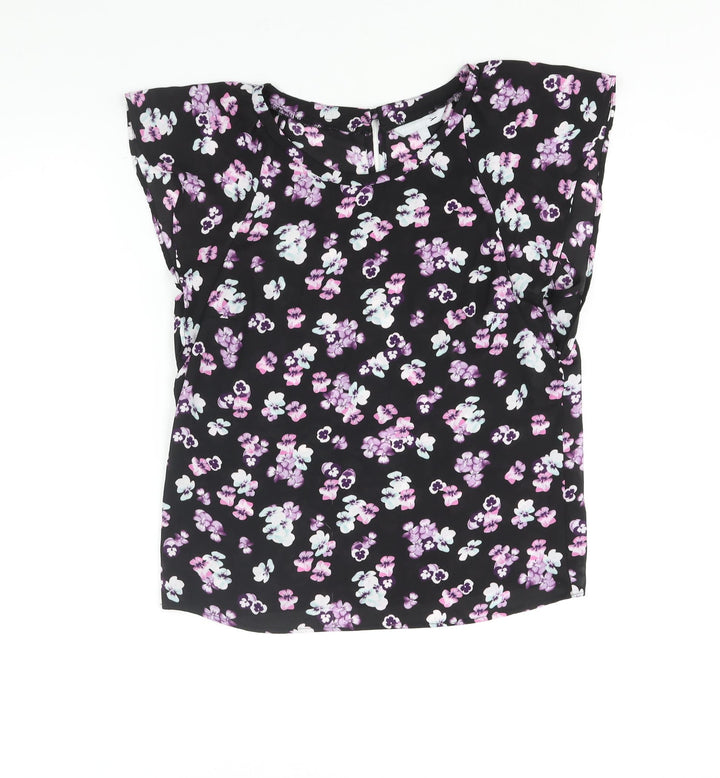 Red Herring Womens Multicoloured Floral Polyester Basic Blouse Size 10 Round Neck