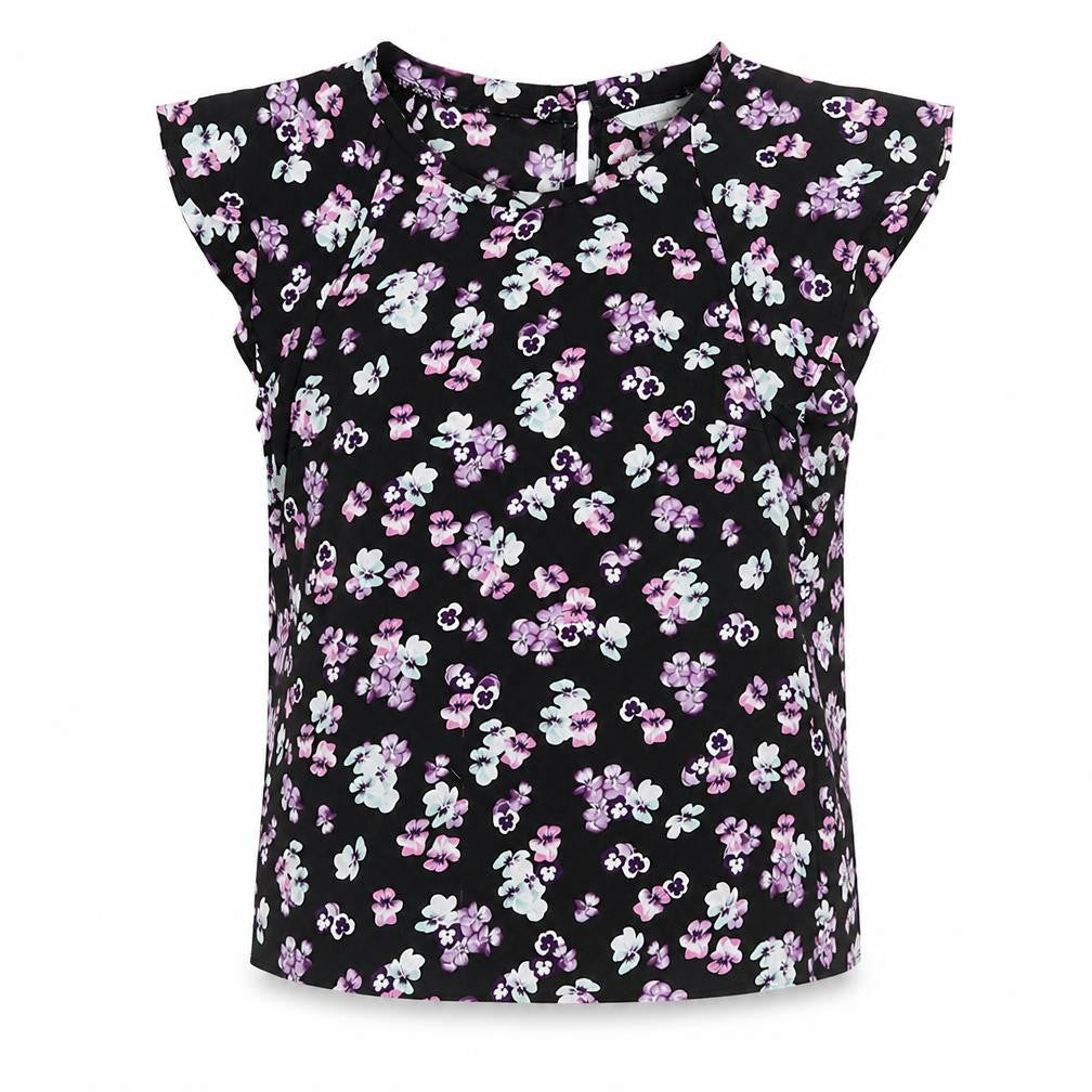 Red Herring Womens Multicoloured Floral Polyester Basic Blouse Size 10 Round Neck