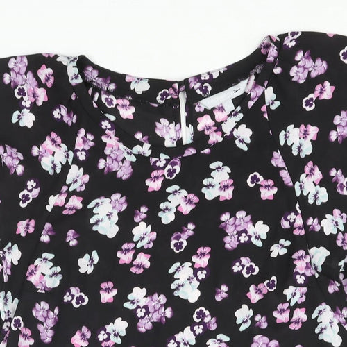 Red Herring Womens Multicoloured Floral Polyester Basic Blouse Size 10 Round Neck