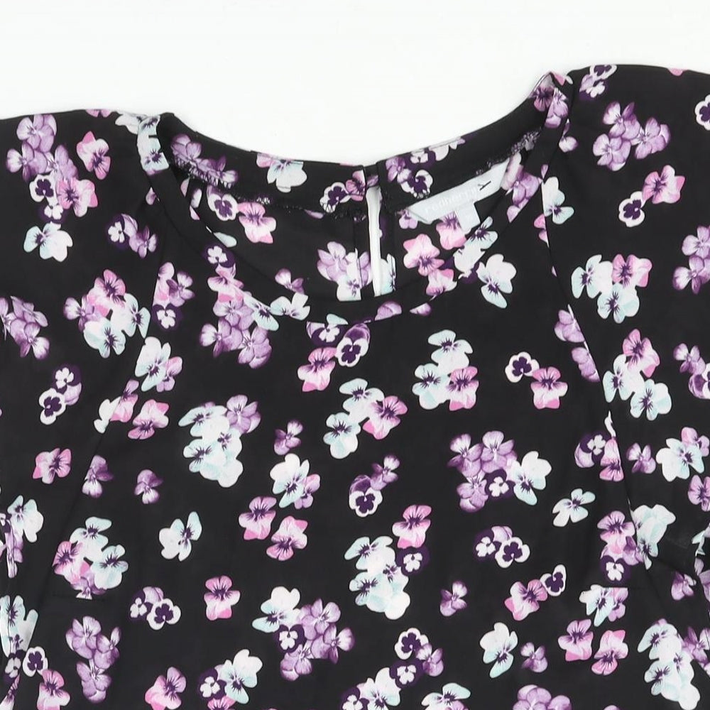 Red Herring Womens Multicoloured Floral Polyester Basic Blouse Size 10 Round Neck