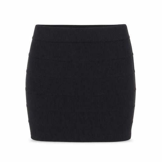 Front view of Divided by H&M women’s black polyester bandage skirt, size UK 10