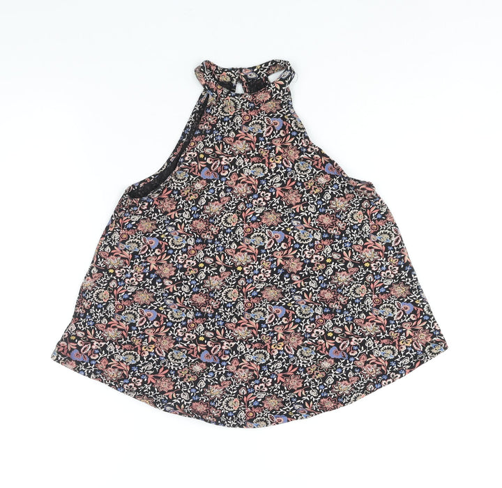 New Look Womens Multicoloured Geometric Polyester Camisole Blouse Size 8 Round Neck - Floral Print