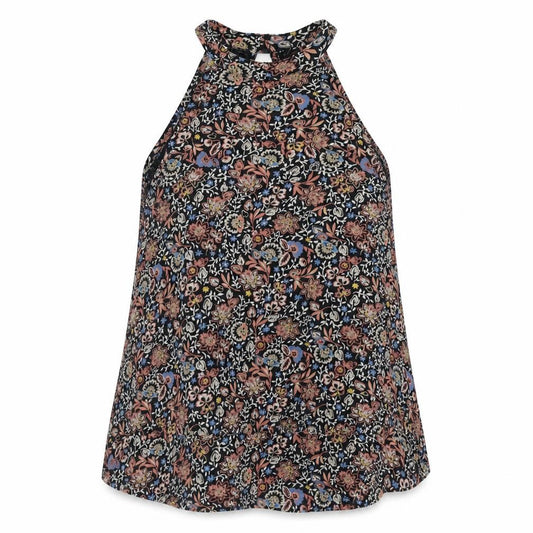 Front view of New Look women’s multicoloured geometric polyester camisole blouse, size UK 8, round neck - floral print