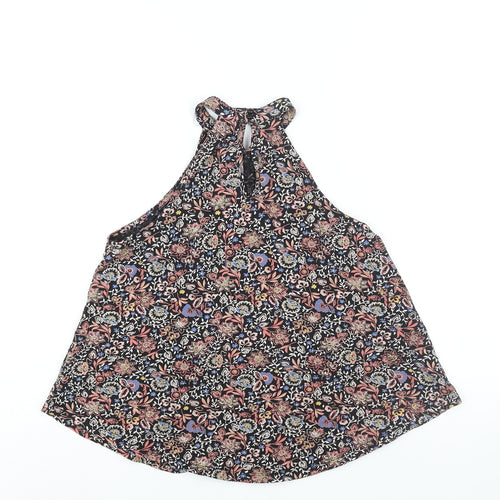 New Look Womens Multicoloured Geometric Polyester Camisole Blouse Size 8 Round Neck - Floral Print