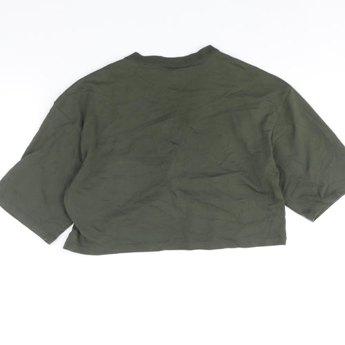 IVY PARK Womens Green Cotton Cropped T-Shirt Size XS V-Neck - IVY PARK Logo