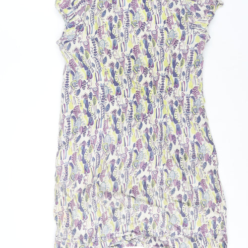 Mistral Womens Multicoloured Geometric Linen Shift Size 8 Round Neck Pullover