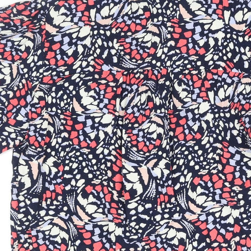 Marks and Spencer Womens Multicoloured Geometric Viscose Mini Size 6 V-Neck Tie - Keyhole Neck