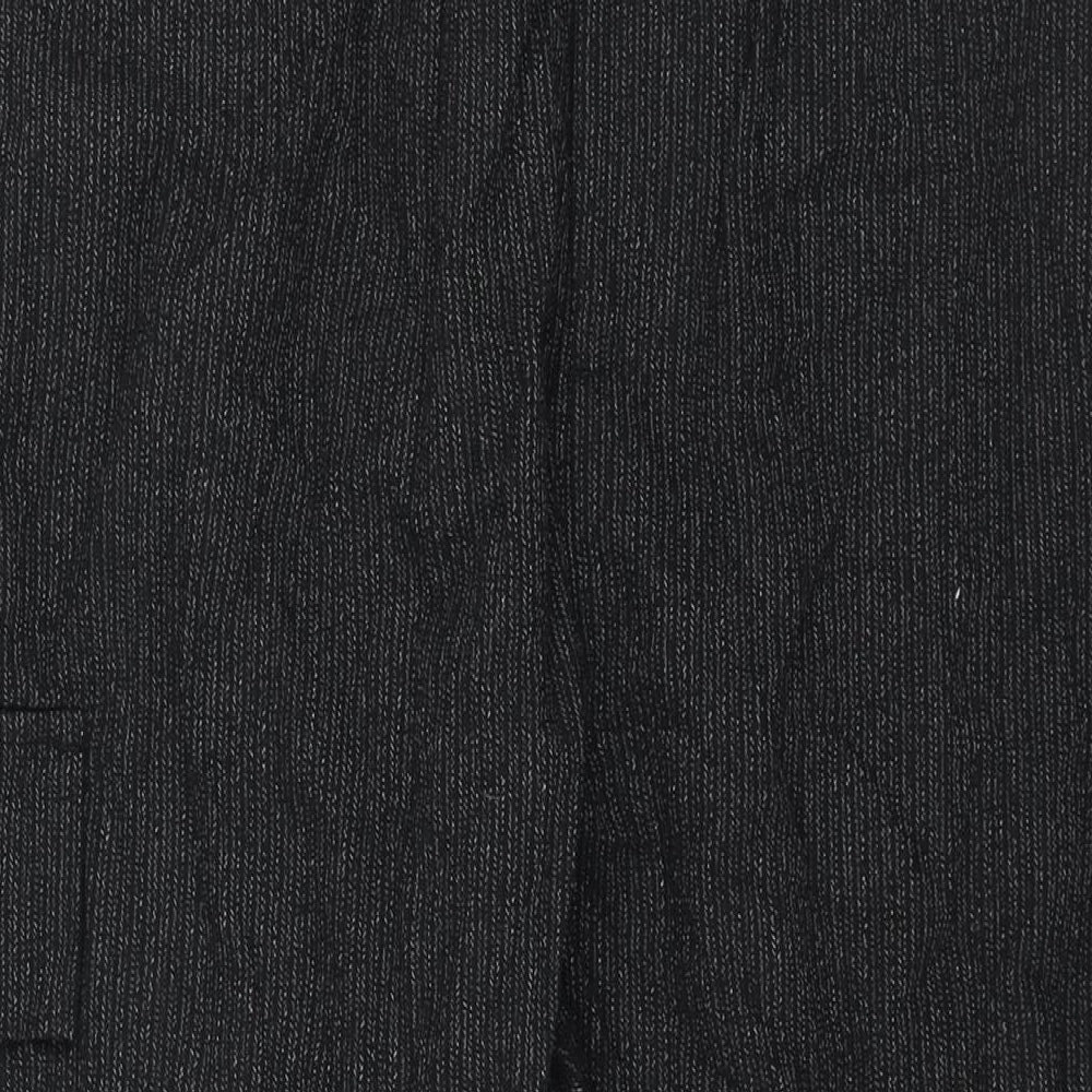 Jacamo Mens Black Herringbone Cotton Trousers Size 46 in L31 in Regular Drawstring - Cargo Style