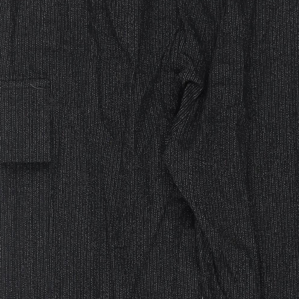 Jacamo Mens Black Herringbone Cotton Trousers Size 46 in L31 in Regular Drawstring - Cargo Style