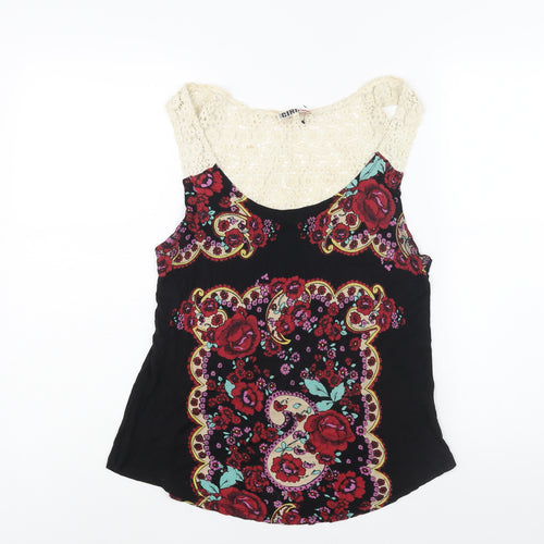 Chelsea Girl Womens Multicoloured Geometric Viscose Camisole Blouse Size 10 Scoop Neck - Lace Detail
