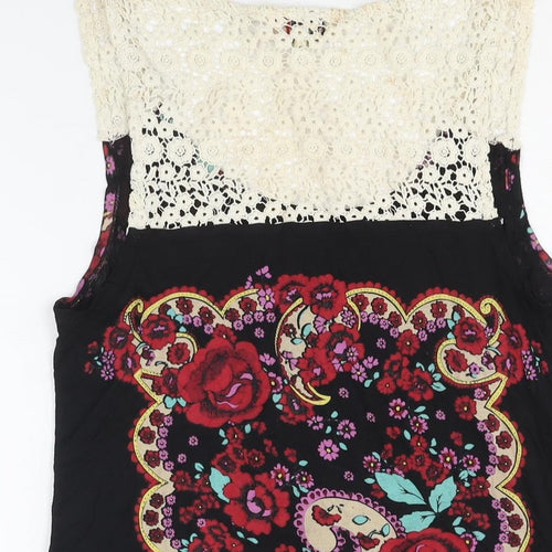 Chelsea Girl Womens Multicoloured Geometric Viscose Camisole Blouse Size 10 Scoop Neck - Lace Detail