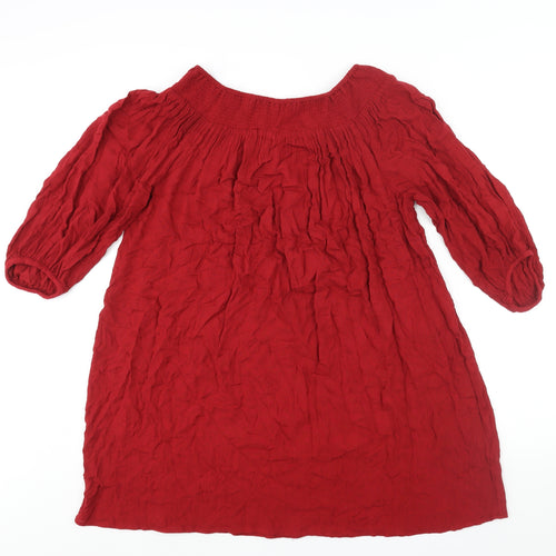 Sfera Womens Red Polyester Mini Size M Boat Neck Pullover