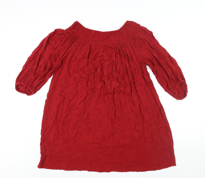 Sfera Womens Red Polyester Mini Size M Boat Neck Pullover