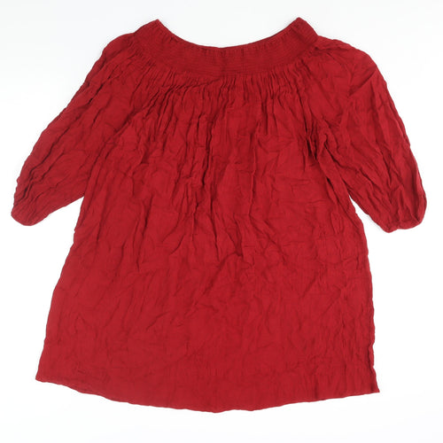 Sfera Womens Red Polyester Mini Size M Boat Neck Pullover