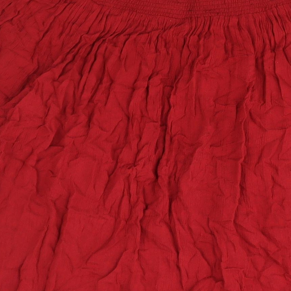 Sfera Womens Red Polyester Mini Size M Boat Neck Pullover