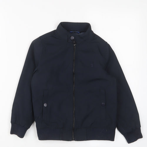 NEXT Boys Blue Jacket Size 6 Years Zip - Logo, Embroidered